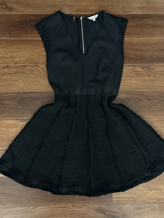Rebecca Taylor Dresses & Skirts - Rebecca Taylor Black Textured Circle Skirt Dress
